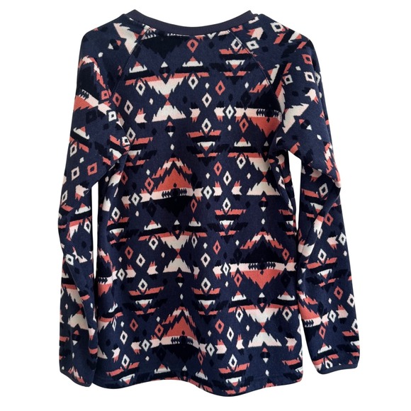 Columbia Indigo Printed Fleece Pullover Crewneck Sweatshirt Medium - Picture 6 of 6